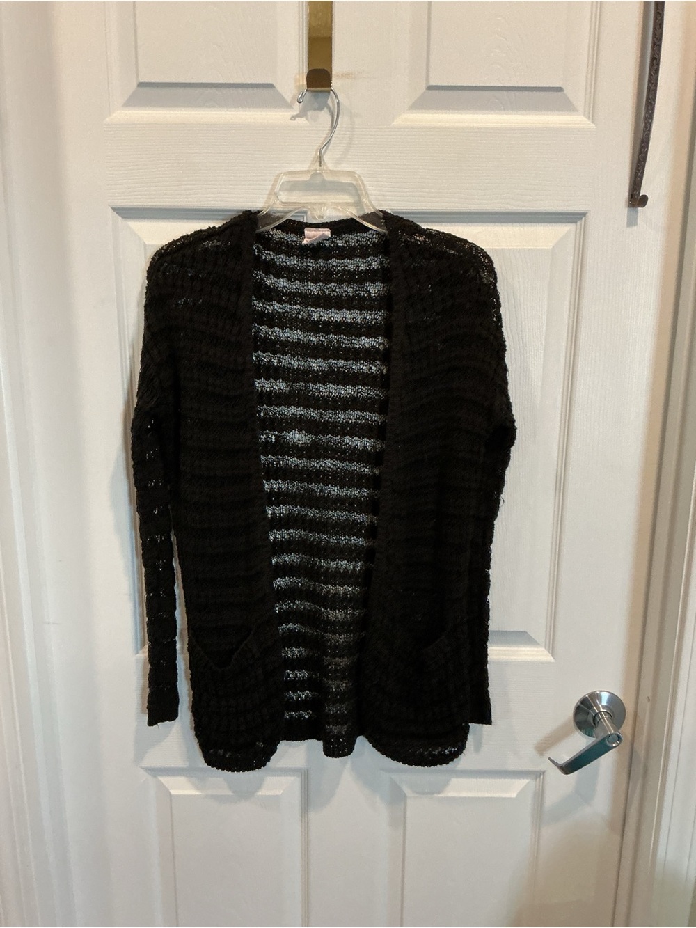 Essentials by Fulltilt Open-Front Black Women's Sweater Cardigan Size XS